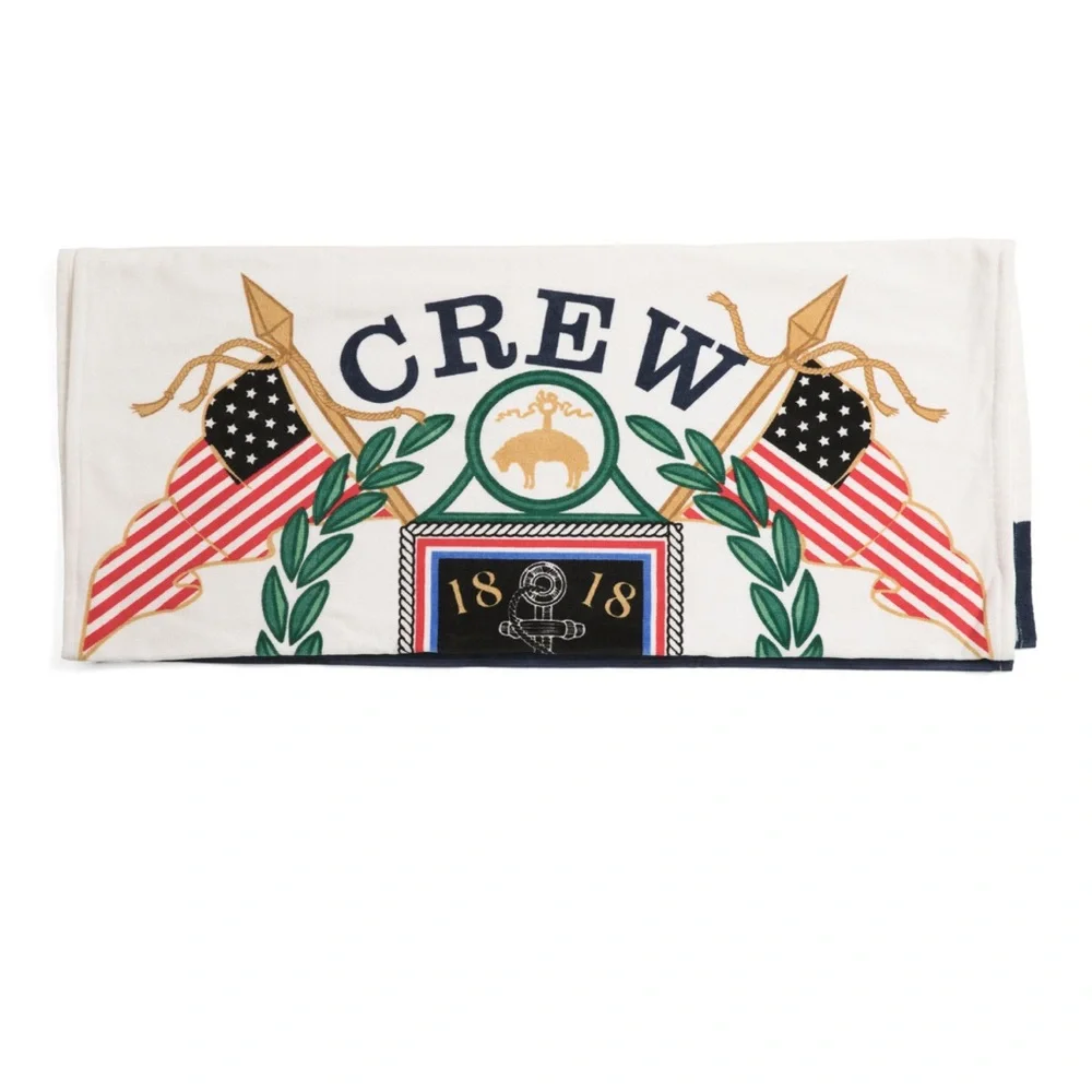 Brooks Brothers Logo Crest Nautical patriotic Beach Towel NWT